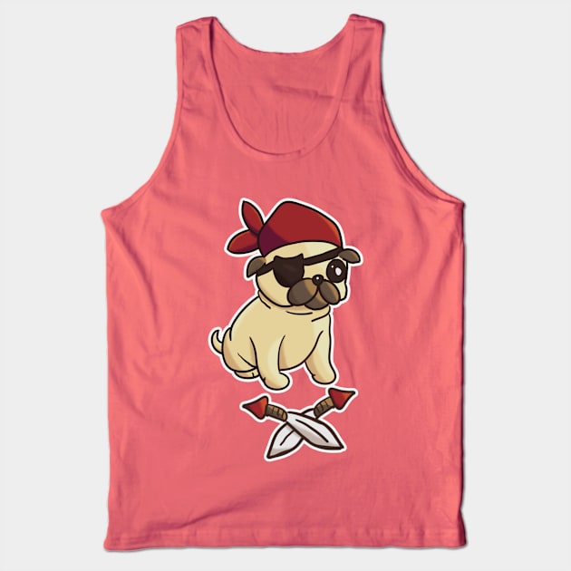 Pug Pirate Tank Top by nonbeenarydesigns